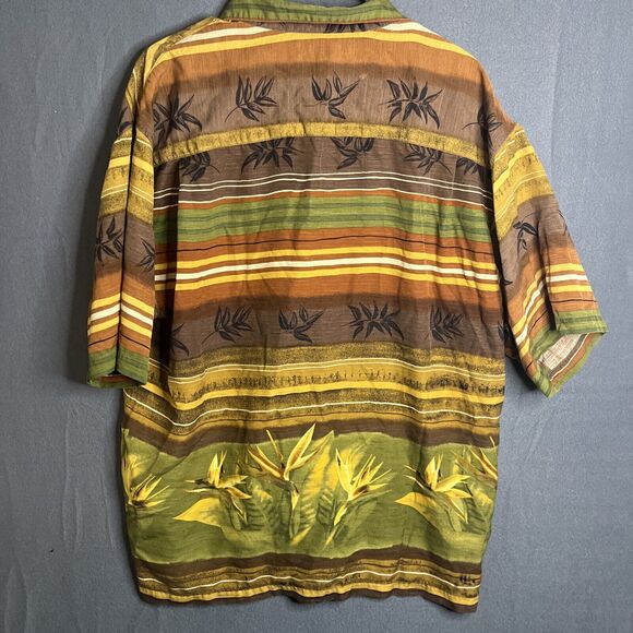 Tommy‎ Bahama Hawaiian Shirt Size XL Multicolor Floral 100% Silk Loop Collar - Picture 5 of 8